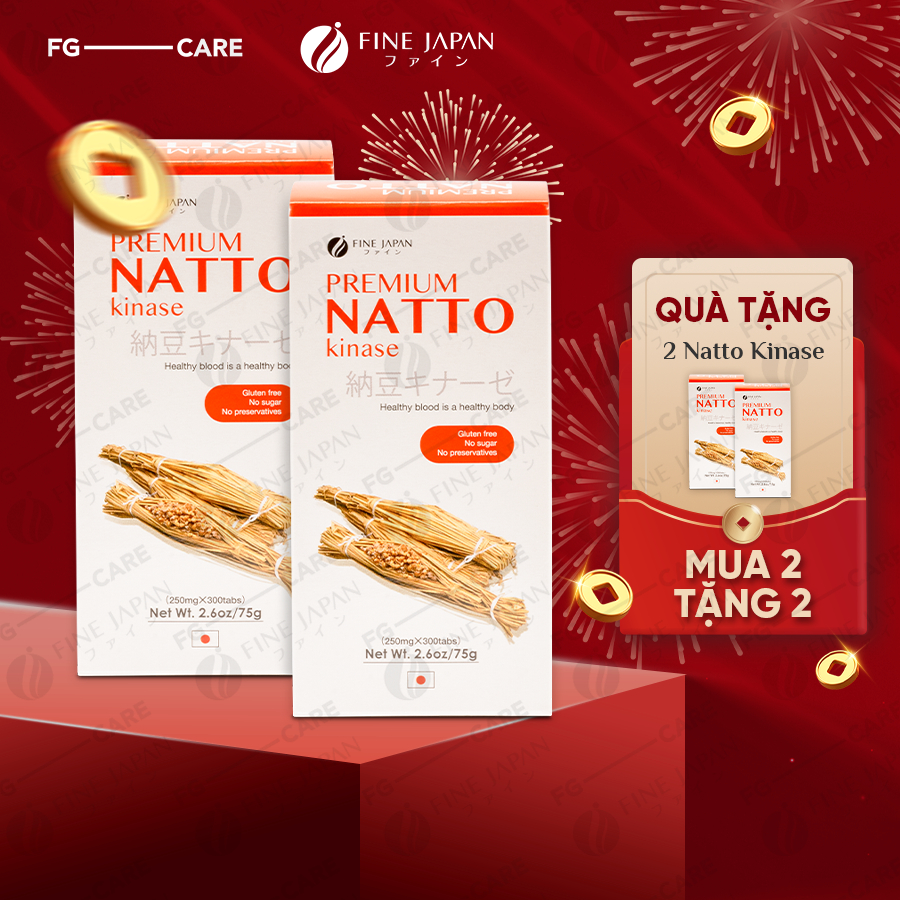 Combo 2 Viên Natto Kinase Nhật Bản Hỗ Trợ Giúp Tan Cục Máu Đông - Fine Japan Natto Kinase 300 Viên