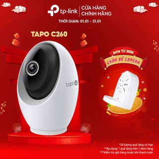  Camera Wi-Fi An Ninh Trong Nhà TP-Link Tapo C260 Quay Quét 360o | Chất Lượng 4K Tầm Nhìn Đêm Tích Hợp AI 