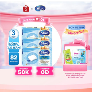 Bộ 3 hộp Bông trang điểm  bông tẩy trang  Silcot 82 miếng hộp 