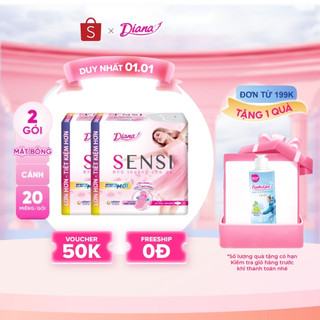   Sản phẩm cải tiến  Bộ 2 gói băng vệ sinh Diana Sensi siêu mỏng cánh 20 miếng gói 