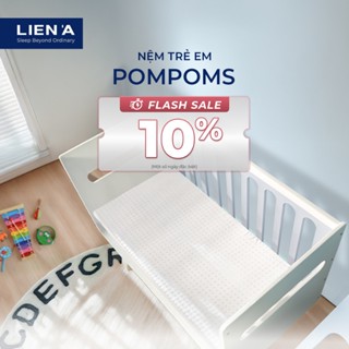  HỎA TỐC - Nệm Trẻ Em Pompoms - Đạt Chuấn ECO An Toàn Lành Tính Cho Da Bé Sơ Sinh 100% Cao Su Thiên Nhiên 