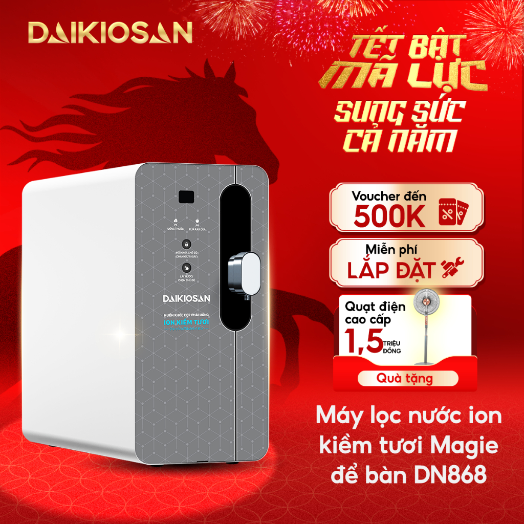 Máy Lọc Nước Daikiosan DN868 Để Bàn Ion Kiềm Tươi MagieGiàu Hydrogen Màn Hình Cảm Ứng