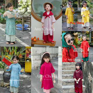   Hoả Tốc Áo Dài Bé Gái HOA YÊN Bé Gái Chất Liệu Gấm Cao Cấp ảnh thật shop chụp  