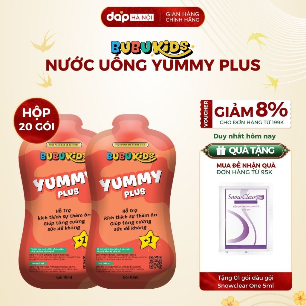 Nước uống YUMMY PLUS BUBUKIDS dành cho trẻ em giúp ăn ngon bổ sung vitamin tăng cường sức đề kháng