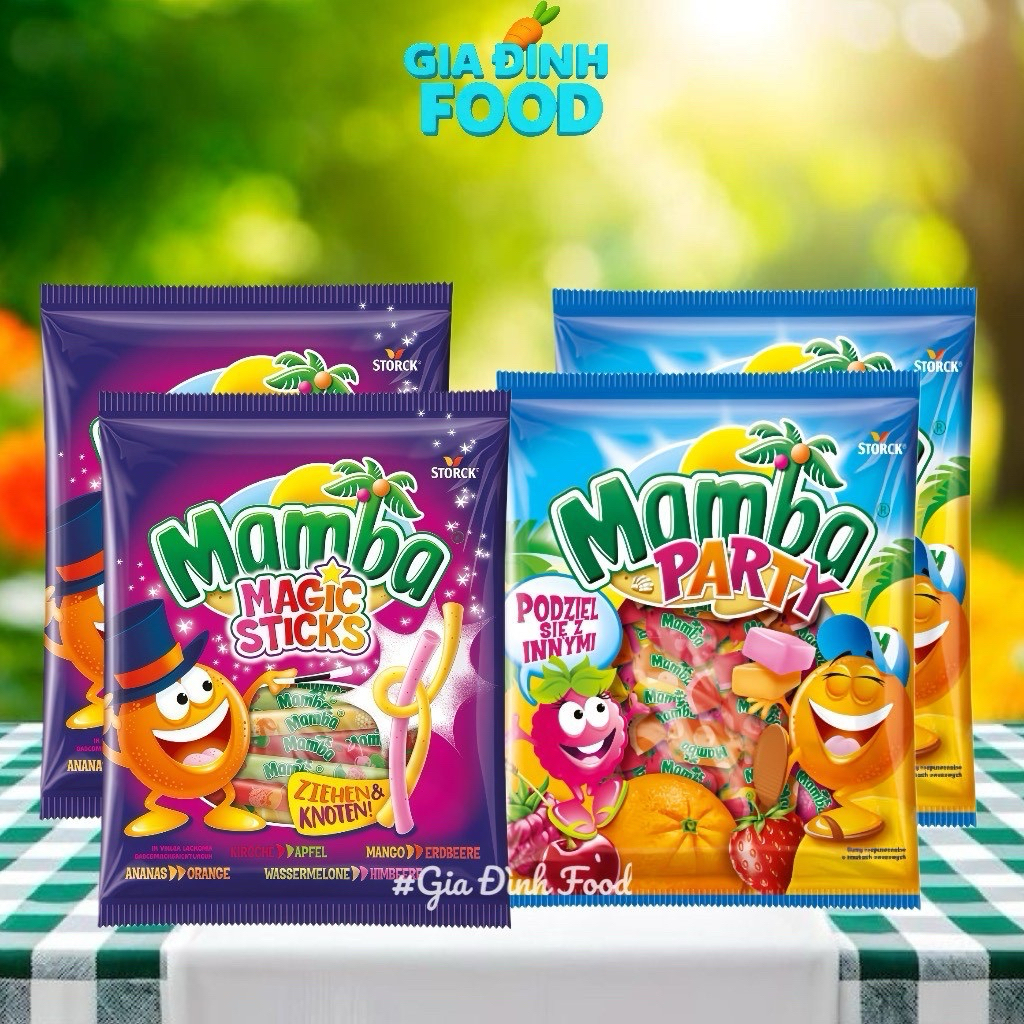 KẸO trái cây Mamba Party - Mamba Magic Sticks -(140g)