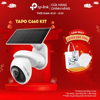  Camera An Ninh Wi-Fi Ngoài Trời 4K TP-Link Tapo C660 KIT | PIN Năng Lượng Mặt Trời AI Theo Dõi Quay 360° 