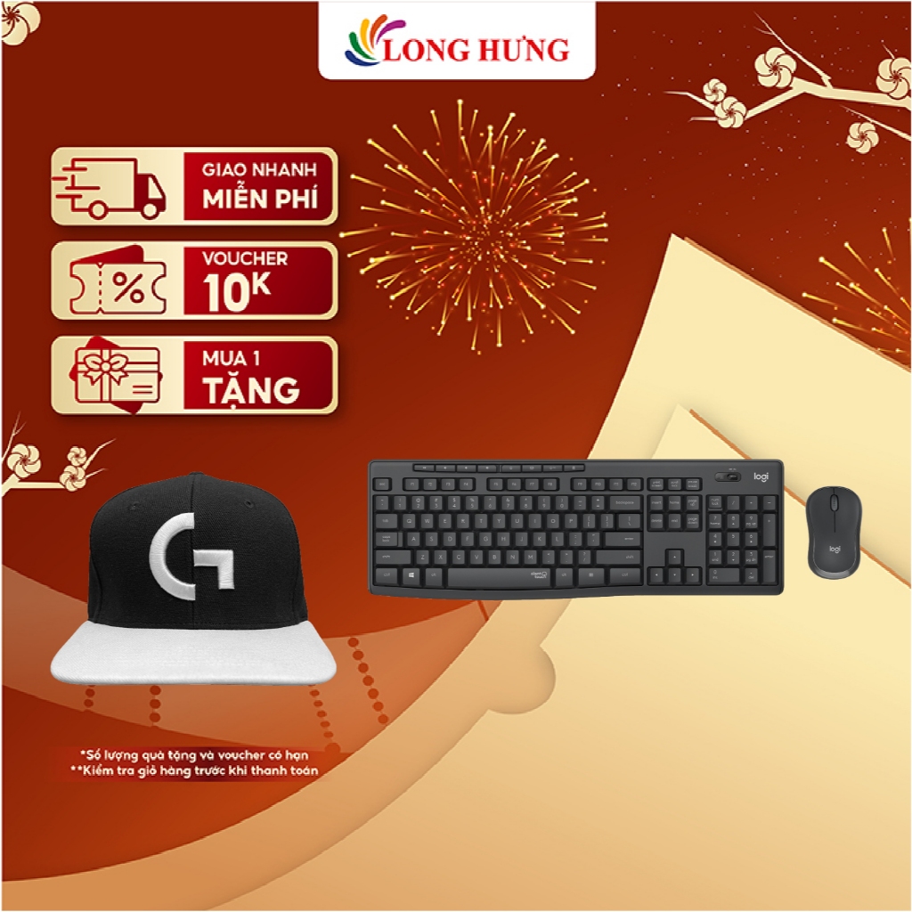 Combo Chuột và bàn phím không dây Logitech MK295 - Hàng chính hãng
