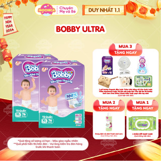  Tã Bỉm quần Bobby Siêu khô thoáng Ultra+ 100% Thoáng Khí M96 L88 XL74 XXL68 bé từ 6đến25kg_Mochica 