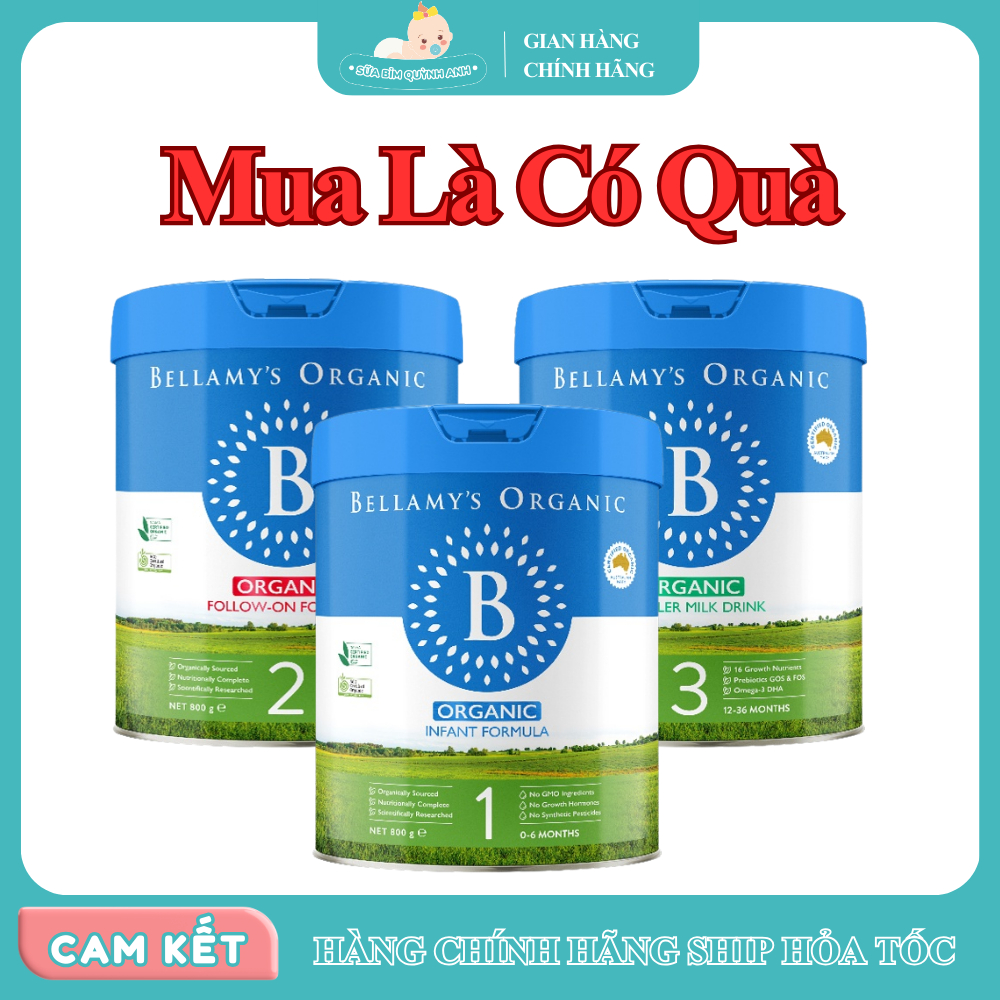 (tặng quà) Sữa Bellamy's Organic 8HMO Classic, sữa hữu cơ hỗ trợ bé phát triển toàn diện - Lon 800g