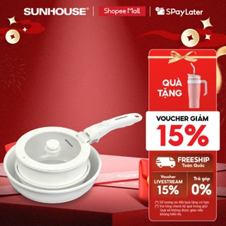   Độc Quyền  Bộ nồi chảo cán rời chống dính 3 món Sunhouse Trendy SHG509M - Chống dính Ceramic -Dùng mọi loại bếp 