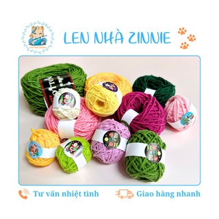 [Len Chiết] Len Milk Cotton 125Gr - Len Móc Thú, Áo, Khăn Handmade Mềm Mịn