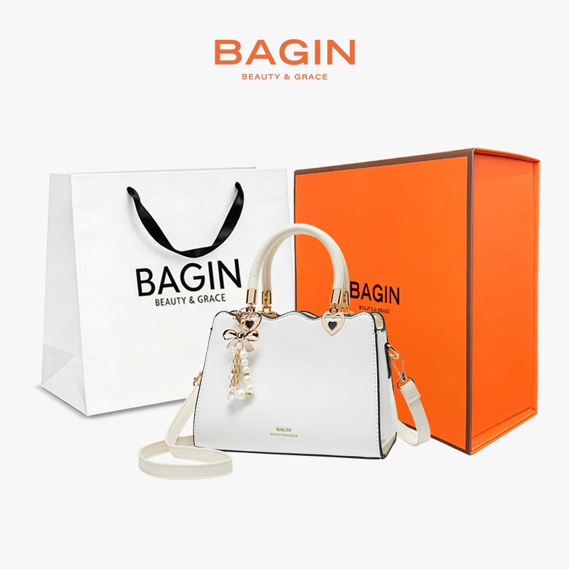 BAGIN Túi Xách Nữ Bagin Tặng Kèm Charm Thời Trang Cao Cấp Đi Đám Đi Tiệc Da PU Chống Nước Chống Trầy