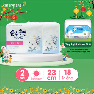  Combo 2 gói Băng vệ sinh KleanNara Soonsoohanmyeon Superguard siêu mỏng Hàn Quốc 23cm 18 miếng gói 