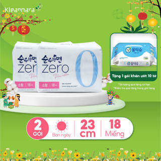  Combo 2 gói Băng vệ sinh KleanNara Soonsoohanmyeon Zero siêu êm thoáng Hàn Quốc Size S 23 cm 