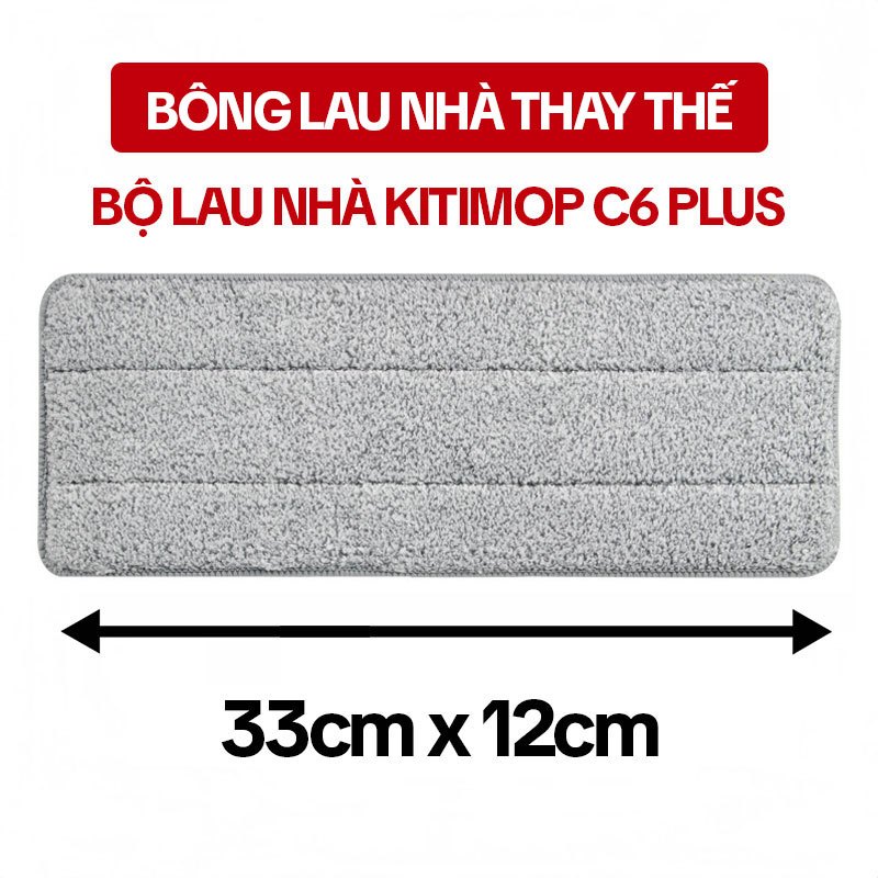 Bông Lau Nhà Thay Thế 33x12cm, Dùng Cho Bộ Lau Nhà KITIMOP C6 PLUS