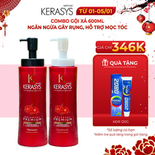  Cặp dầu gội xả thảo dược Kerasys Oriental Premium Hàn Quốc giảm gãy rụng hỗ trợ mọc tóc 600ml 