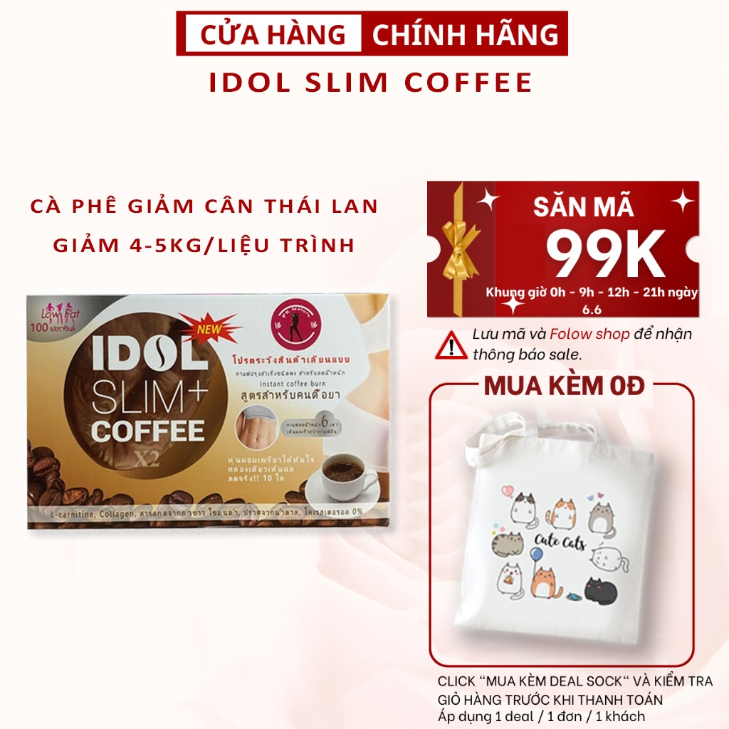 Cà Phê Giảm Cân Thái Lan Chuẩn Vị Idol Slimming Garcinia Coffee Hộp 10 Gói Giúp Giảm Cân Detox