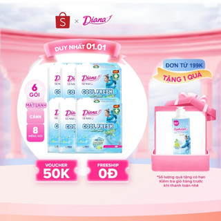  Bộ 6 gói băng vệ sinh Diana SenSi Cool Fresh siêu mỏng cánh gói 8 miếng 