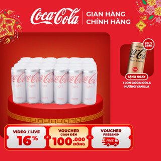  Lốc 24 Lon Nước Giải Khát Không Đường Coca-Cola Light Lon 320ml Lon Coca-Cola Official Store Sale 25.12_SP 