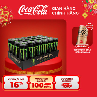  Lốc 24 Lon Nước Tăng Lực Giải Khát Monster Energy 355ml Lon Coca-Cola Official Store Sale 25.12_SP 
