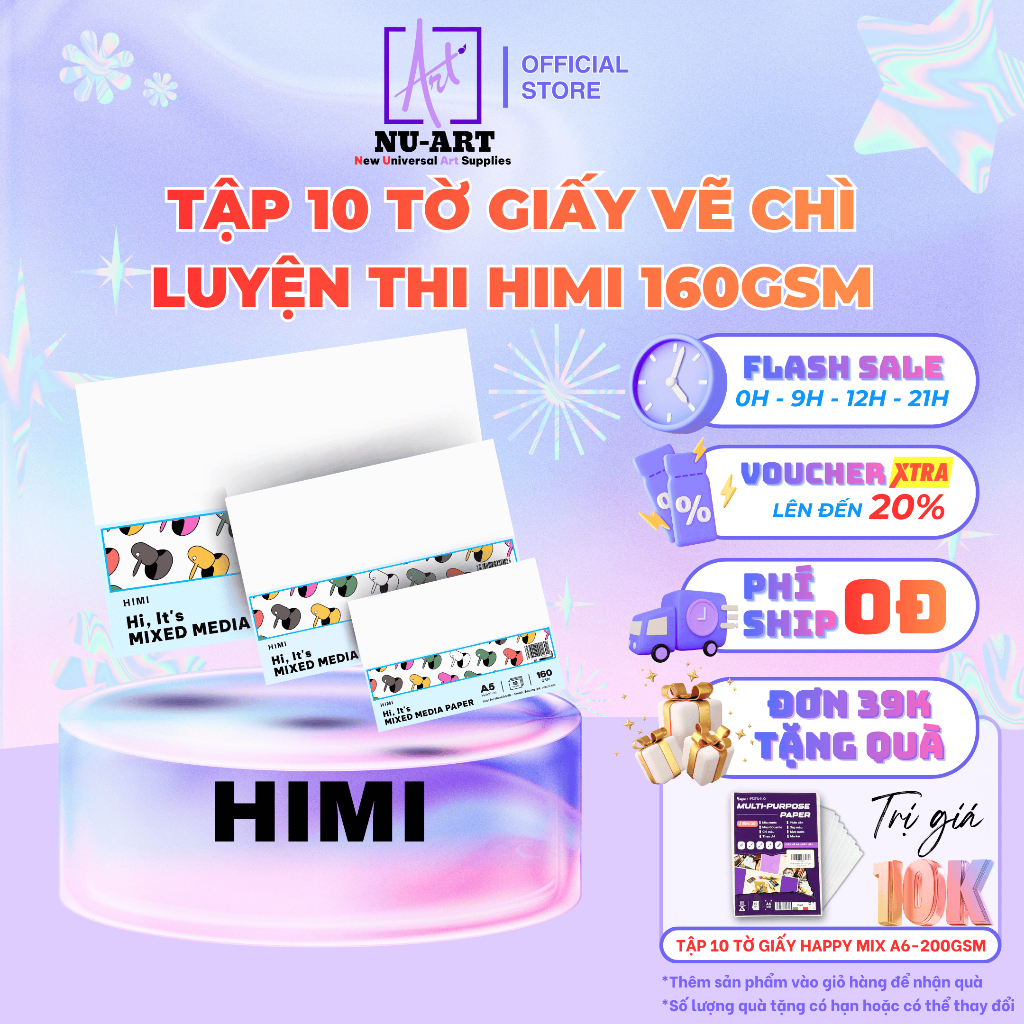 Giấy Vẽ Luyện Thi Himi 160gsm Vẽ Chì Marker Sáp Dầu Liner | Giấy Vẽ Mỹ Thuật Siêu Rẻ