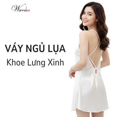 Váy ngủ lụa WANNABE đầm ngủ cut-out lưng đan dây thắt nơ điệu đà khoe lưng eo mông quyến rũ DNS24