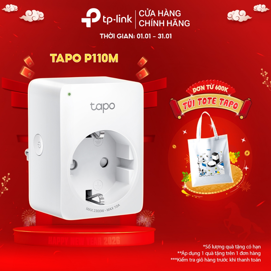 [Hỏa Tốc] Ổ Cắm Thông Minh TP-Link Tapo P100 / P110M Kết Nối Wifi, Điều Khiển Qua App, Nhỏ Gọn