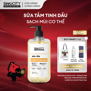  Sữa tắm hỗ trợ sạch khuẩn khử mùi với Ion Bạc+ hương tinh dầu Men Stay Simplicity Body Wash 500ml 