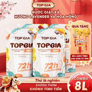  Nước giặt xả Topgia hương lavender túi 2L an toàn cho da đánh bay vết bẩn lưu hương bền lâu 