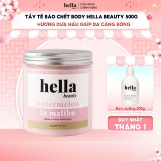  Tẩy tế bào chết body dưa hấu Hella Beauty 500g giúp làm sạch sâu hỗ trợ da căng bóng 
