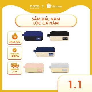  Bóp viết vải canvas Natoli nhiều ngăn đơn giản hộp bút dễ thương đa năng Simple Duo Pen Case T23 