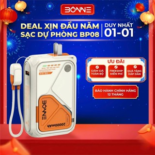  Sạc Dự Phòng BP08 Củ Sạc Nhanh BONNE BP08 By BONNE TECH10.000 mAh 20.000 mAh Hỗ Trợ Sạc Không Dây 