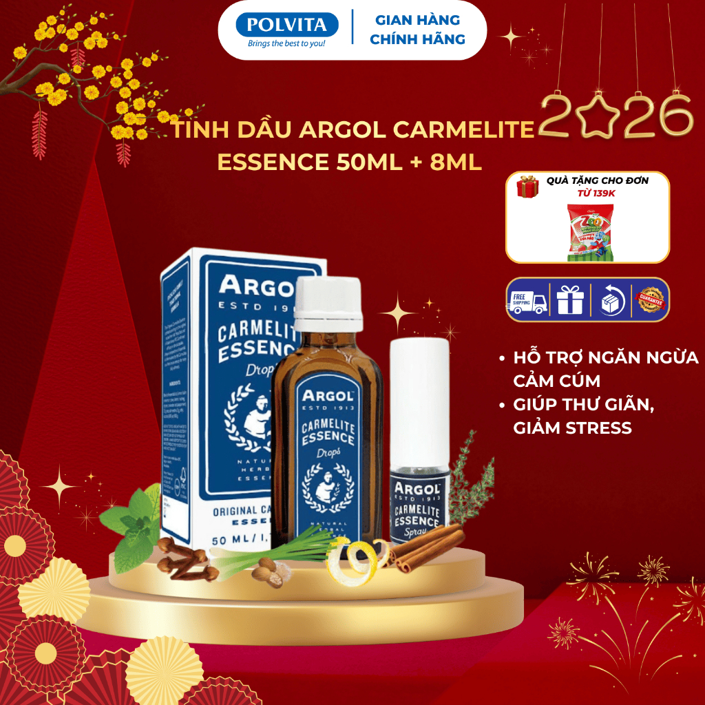 Tinh dầu Argol Carmelite Essence – Tinh Dầu Kháng khuẩn, Thư Giãn, Hỗ Trợ Ngăn Ngừa Các Bệnh Hô Hấp,