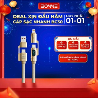  Cáp Sạc Nhanh BC30   Dài 2 Mét   4in1 Công Suất 240W Chính Hãng By Bonne TECHNOLOGIQUE Hỗ Trợ CarPlay Bảo Hành 12T 