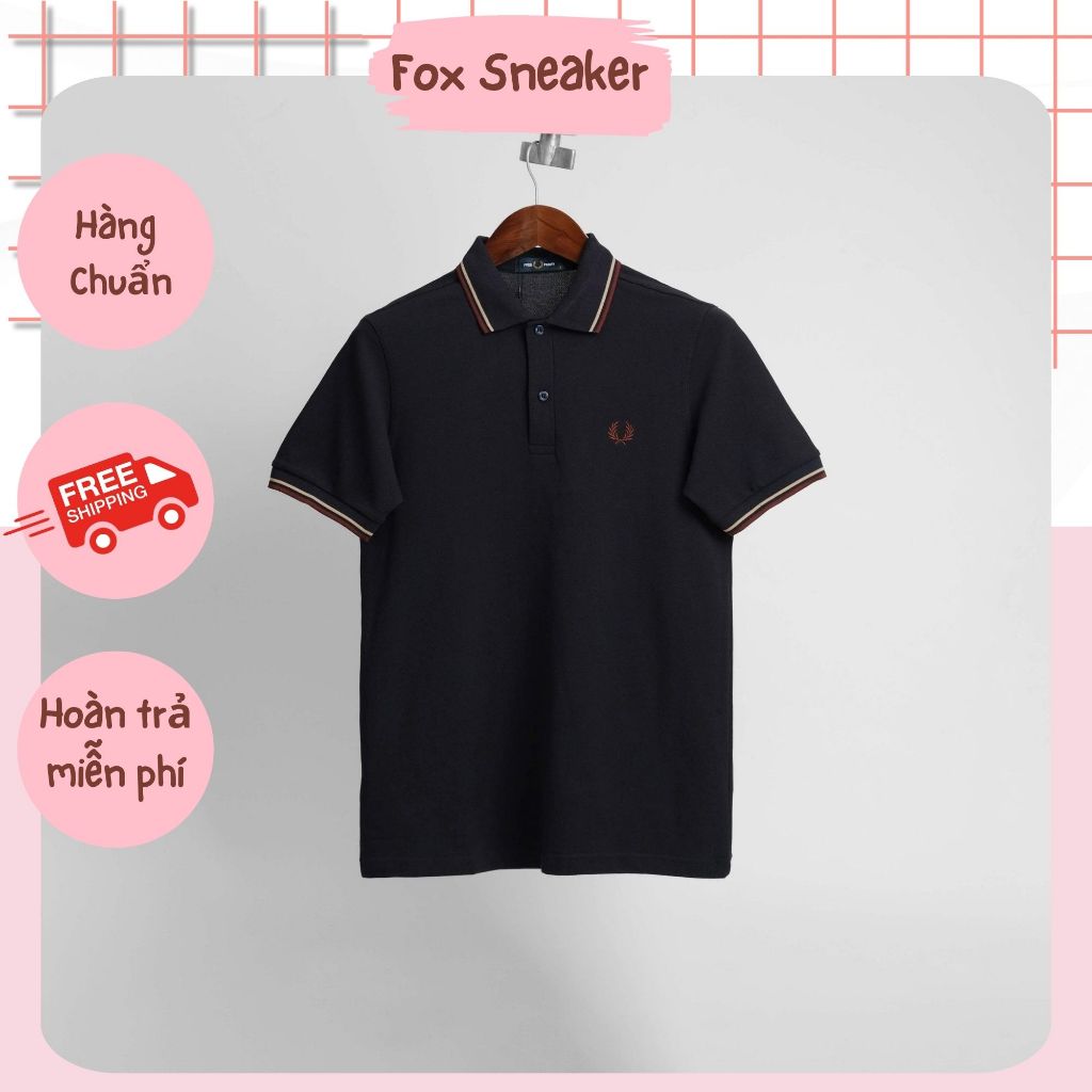 Polo Fred Perry Navy Navy Viền Kem Hàng Chính Hãng | Fox Sneaker