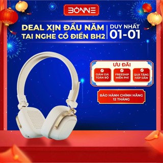  Tai Nghe Bluetooth Thiết Kế  Cổ Điển BH2 Chính Hãng By Bonne TECHNOLOGIQUE Tai Nghe Bluetooth 6.0 Nghe Liên Tục 90h 