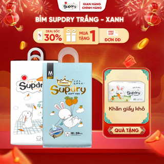   SUPDRY  Tã Bỉm Dán Quần Supdry Trắng Bỉm Supdry Xanh Cao Cấp Cho Bé Size NB M58 L52 XL46 XXL42 XXXL40 