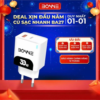  Củ sạc nhanh 30W BA27 củ sạc nhanh 2 in 1 by Bonne TECHNOLOGIQUE củ sạc chính hãng bảo hành 12 tháng 