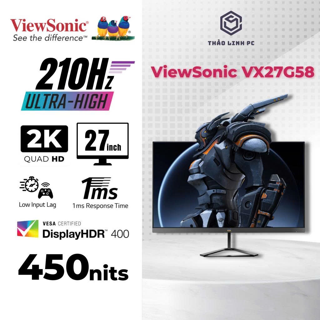 Màn hình ViewSonic VX27G58-2K New 27 inch | 2K Fast IPS 200Hz OC 210Hz HDR400 - Hàng mới 100% Chuyên