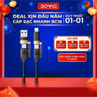  Dây Sạc Nhanh BC16 4in1 Công Suất 240W By Bonne TECHLONOGIQUE Chống Rối Sạc Điện Thoại & Máy Tính Bảo Hành 12 Tháng 