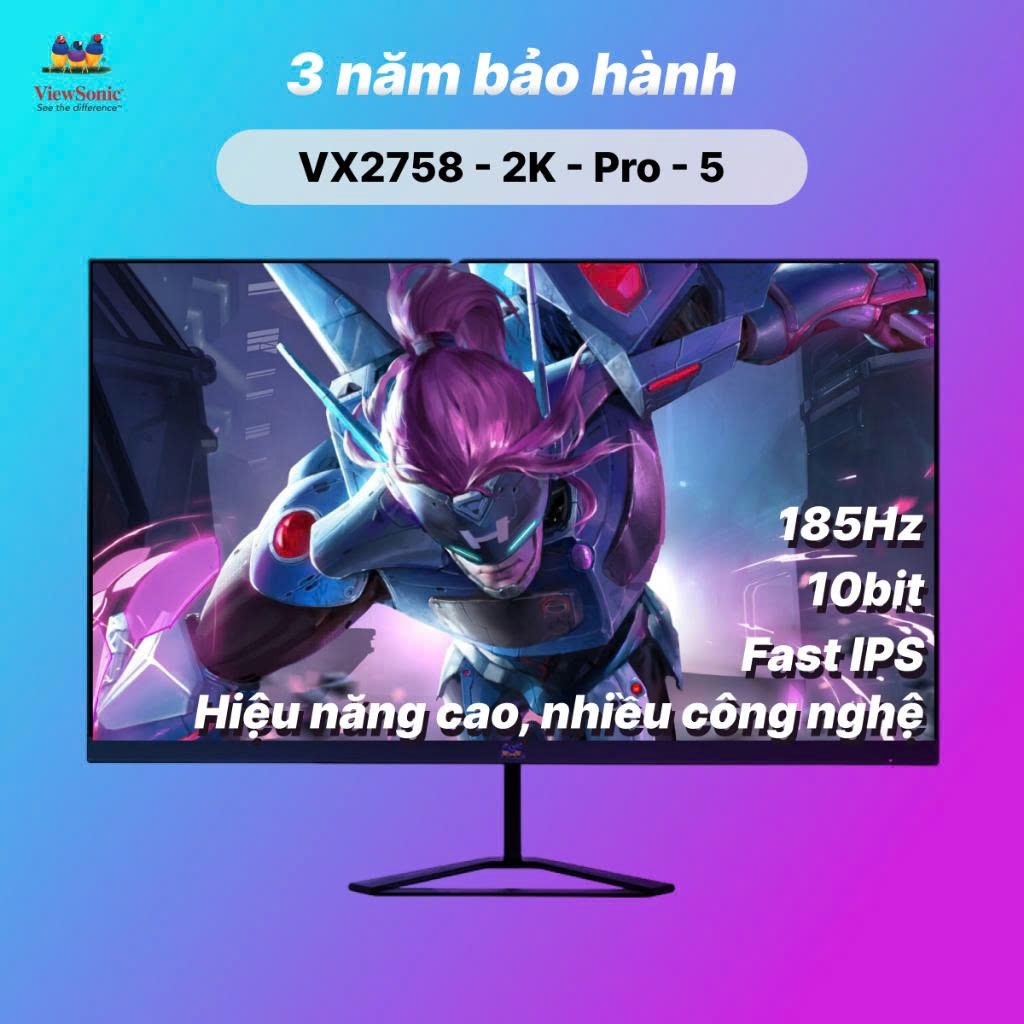 Màn Hình Gaming ViewSonic VX2758-2K-PRO-5 27 Inch 2K QHD IPS 185Hz 1ms - Hàng mới 100% chuyên game