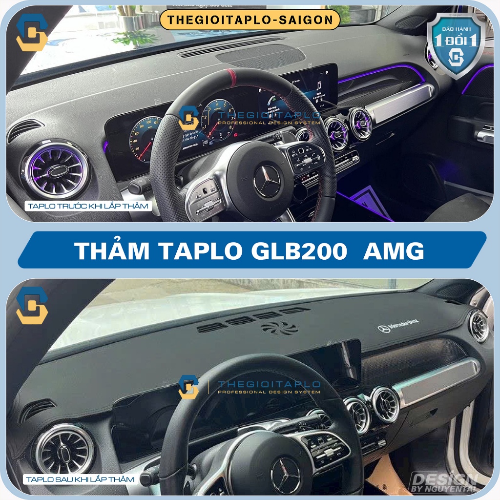 [Mercedes GLB200 AMG] Thảm chống nắng taplo ô tô nhung lông cừu,nhung tuyết,da PU nano,da vân gỗ dày