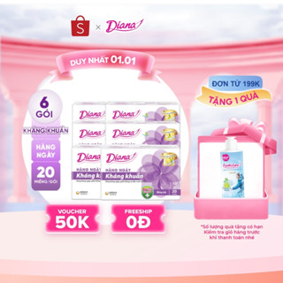  Bộ 6 gói băng vệ sinh Diana hàng ngày Sensi kháng khuẩn gói 20 miếng 