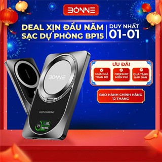   ĐỘC QUYỀN LIVE  Sạc dự phòng BP15 Chính hãng BONNE Hỗ Trợ Sạc Không Dây Cao Cấp Bảo Hành 12 Tháng 