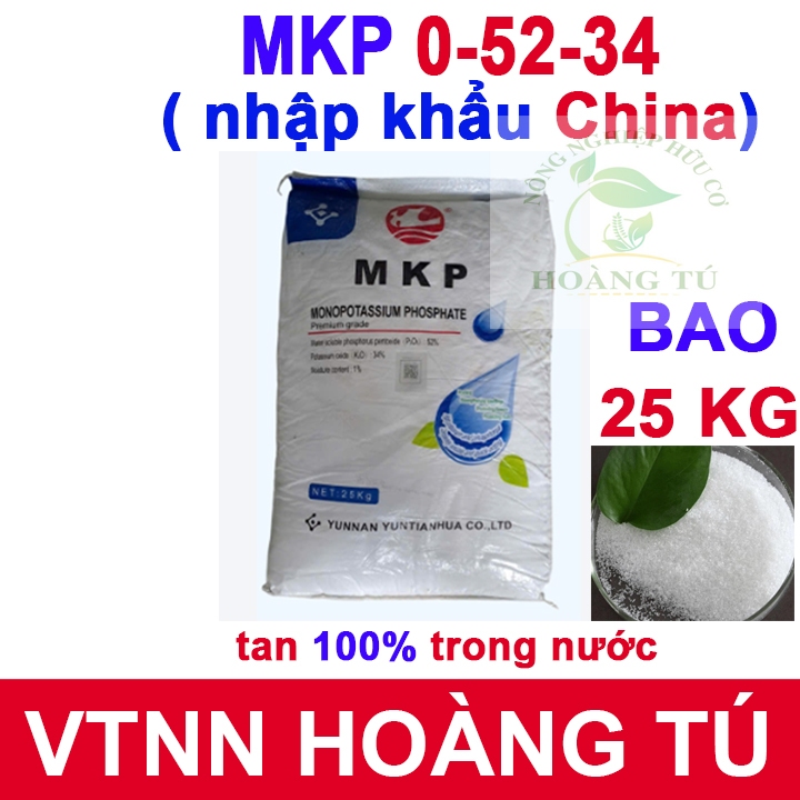 Phân MKP 0-52-34 Bao 25kg China – Kích Hoa, Chặn Đọt, Đậu Trái Cao
