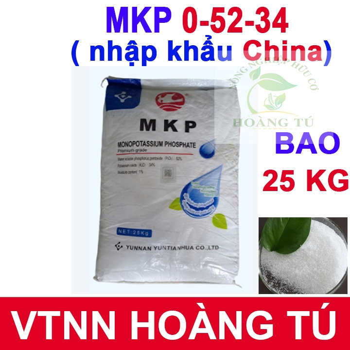 MKP 0-52-34 Trung Quốc Bao 25kg – Phân Bón Tạo Mầm Hoa, Ra Hoa Đồng Loạt