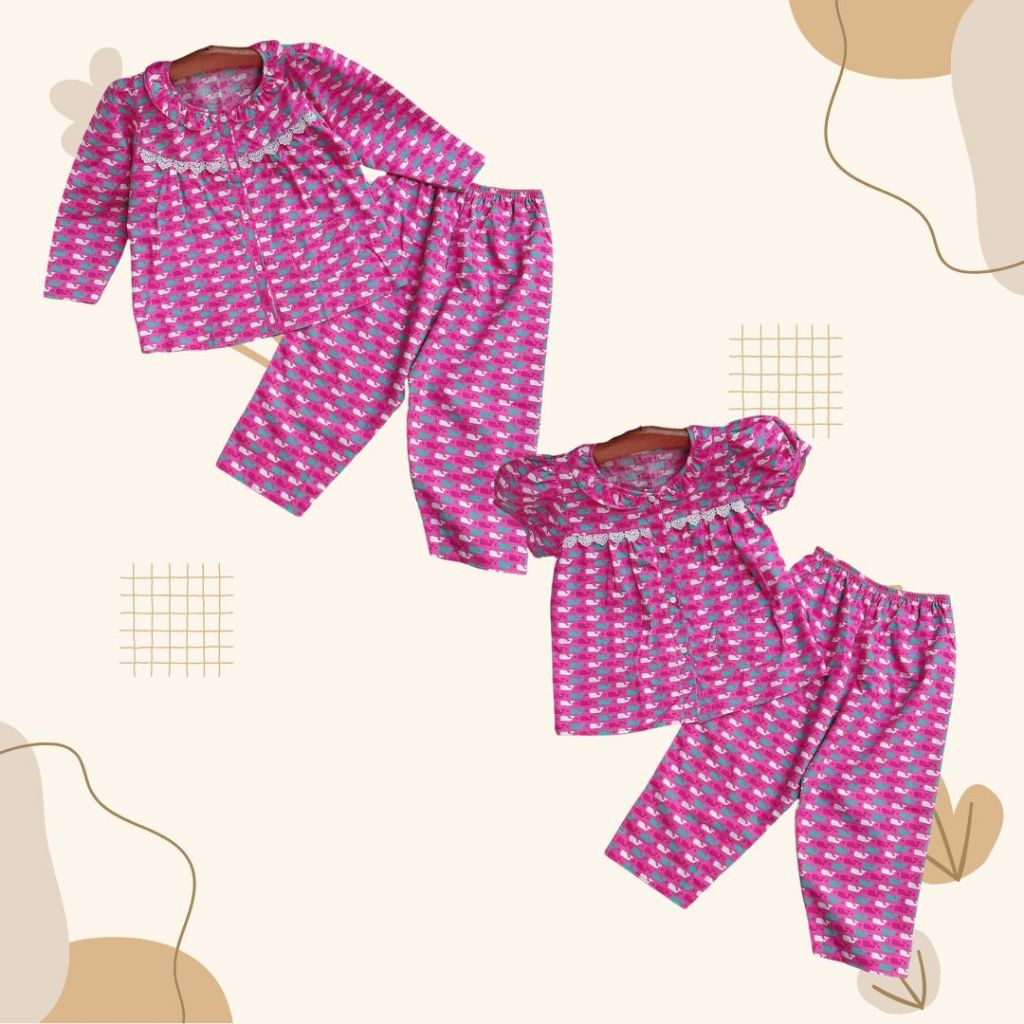 Bộ quần dài bé gái cá voi DB075 DB076