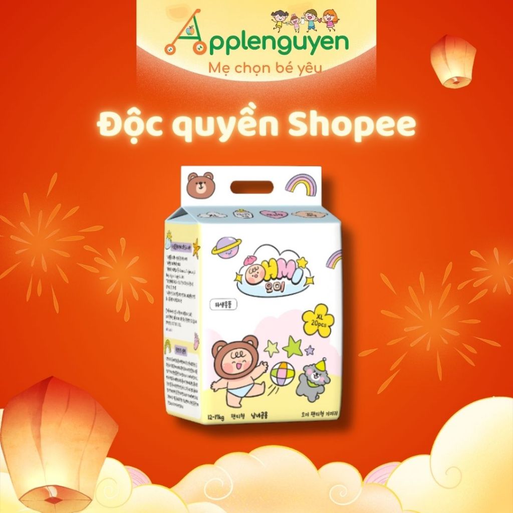 [MỚI - Độc quyền Shopee]  Bỉm OHMI nội địa Hàn - cao cấp, mỏng nhẹ, khô thoáng, an toàn da bé | Appl
