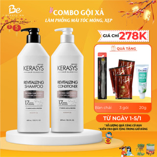  Cặp dầu gội xả Kerasys Rivitalizing Hàn Quốc ngăn rụng phục hồi hư tổn làm phồng tóc cho tóc mỏng 