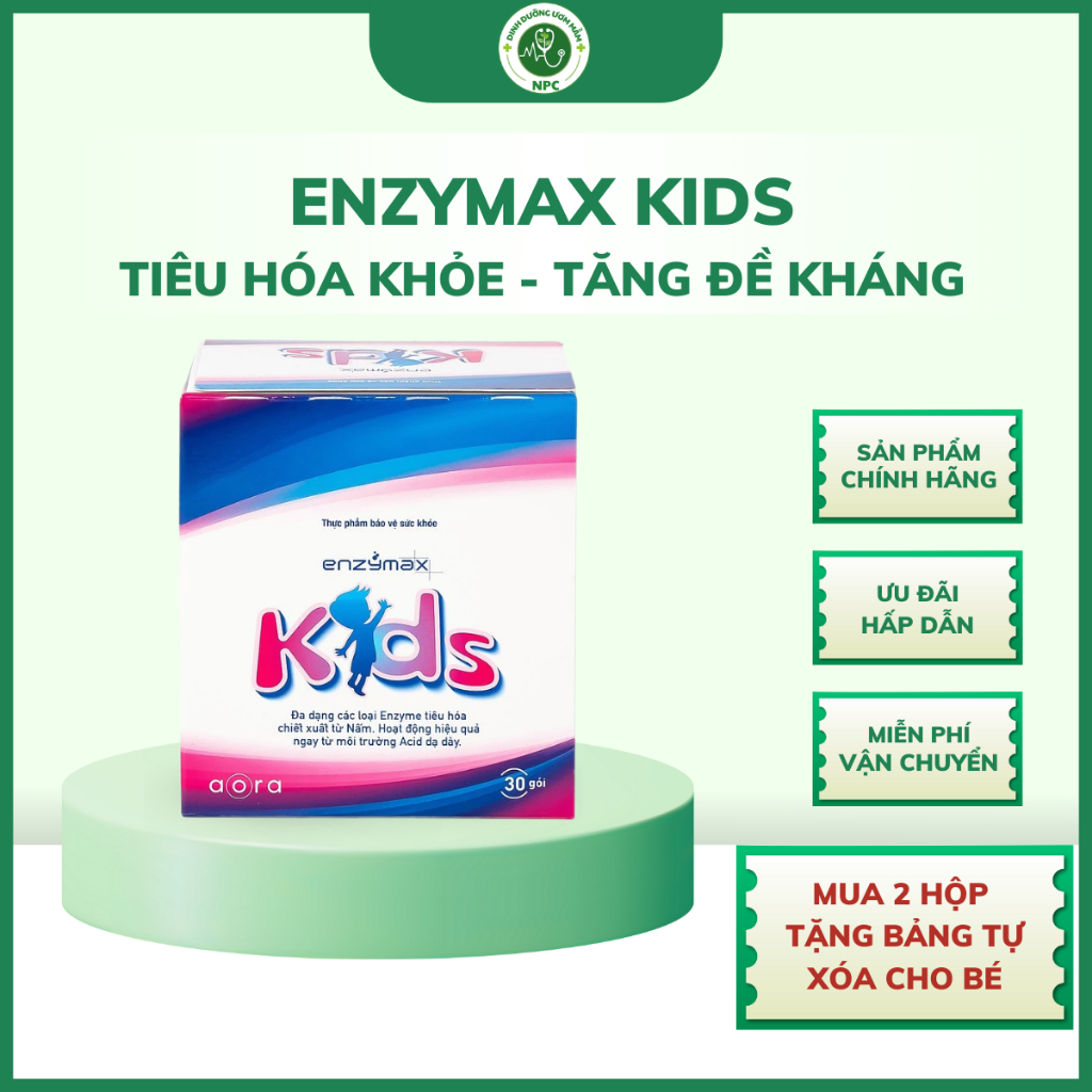 Quà tặng khi mua từ 2H  - Enzymax Kids – Bột men tiêu hóa hỗ trợ trẻ ăn ngon, tăng cường tiêu hóa